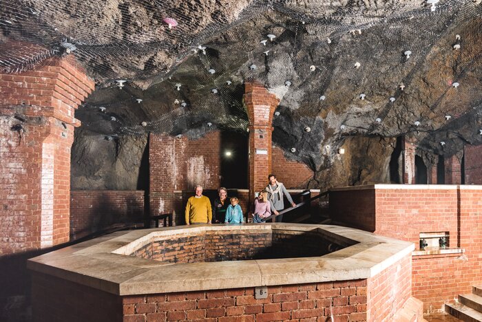 Guests at the underground salt cave