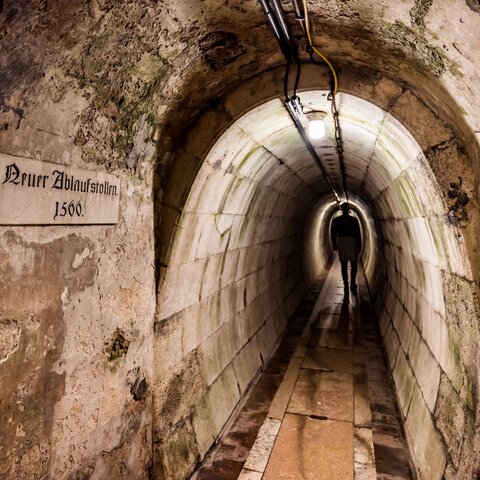 Workers in the tunnel underground